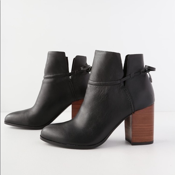 Kelsi Dagger Shoes - Kelsi Dagger Wesley Black Leather Ankle Bootie